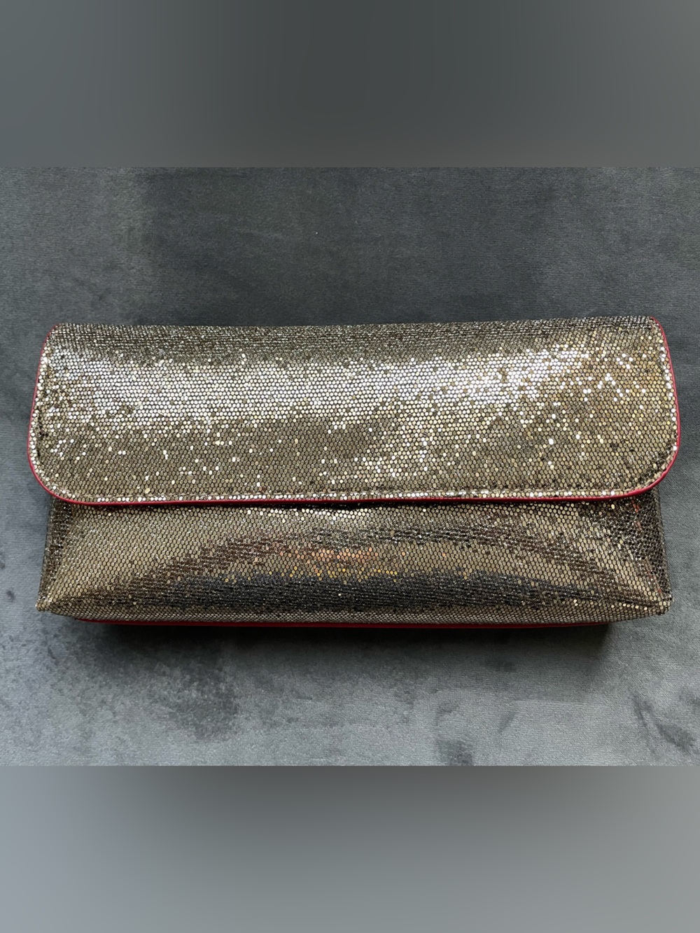 NWOT Estée Lauder Gold Sparkle Evening Clutch with Wrist Strap